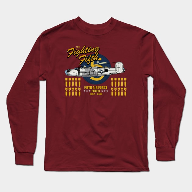 B-24 Liberator - The Fighting Fifth Long Sleeve T-Shirt by TCP